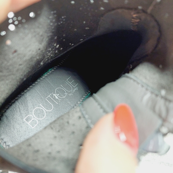 Boutique by Corkys Black Suede Leather Embroidered Western Ankle Boots H235 - Picture 12 of 13